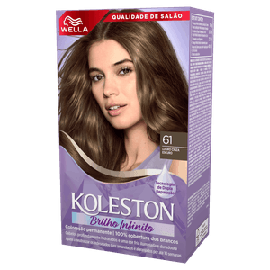 Kit Coloração Creme 61 Louro Cinza Escuro Wella Koleston