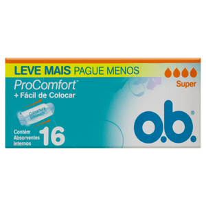 Absorvente Interno O.B. ProComfort Super Caixa 16 Unidades