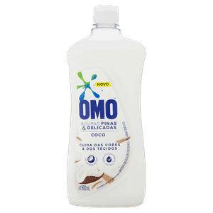 Lava-Roupas Líquido Roupas Finas e Delicadas Coco Omo Frasco 900ml