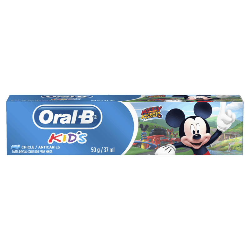 Creme-Dental-com-Fluor-Chiclete-Mickey-and-the-Roadster-Racers-Oral-B-Kids-Caixa-50g