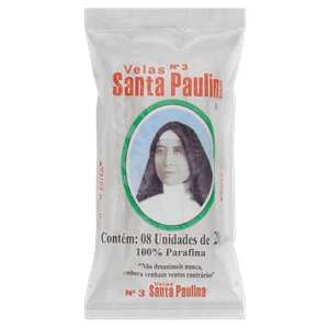 Vela Comum Velas Santa Paulina nº 3 Pacote 160g 8 Unidades