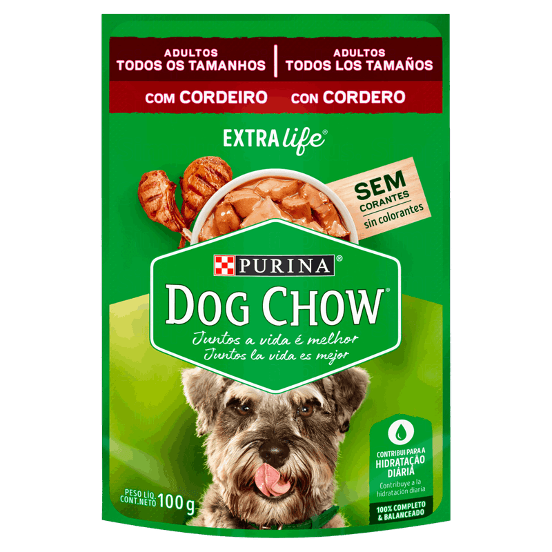 Alimento-para-Caes-Adultos-Cordeiro-Purina-Dog-Chow-Extra-Life-Sache-100g