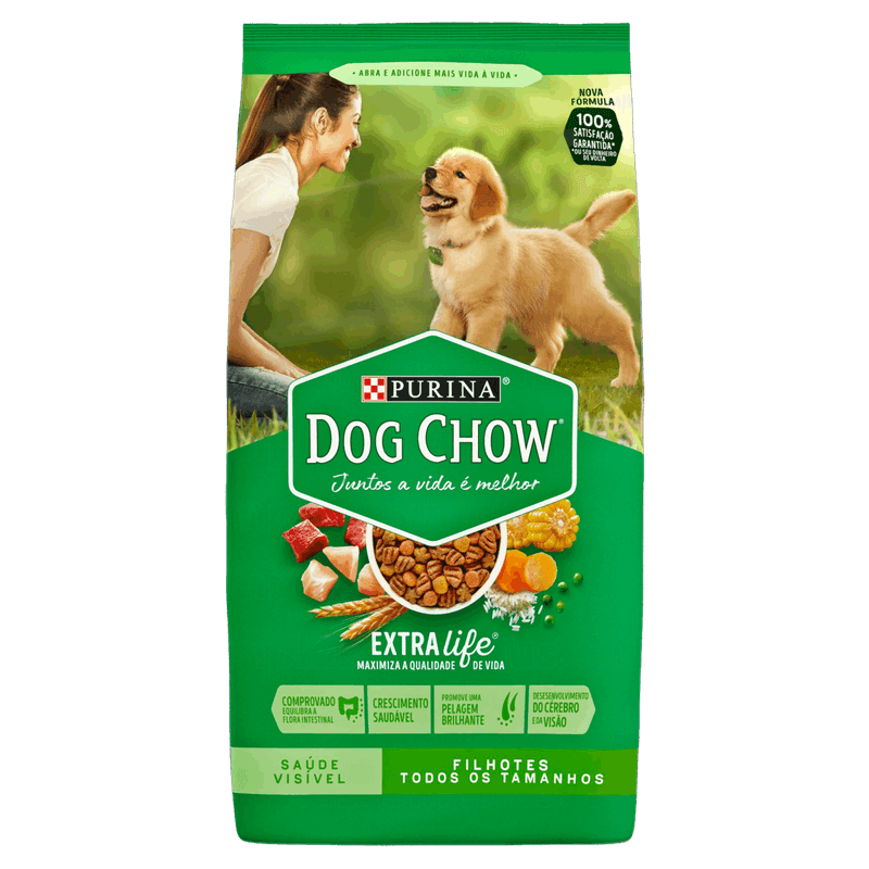 Alimento-para-Caes-Filhotes-Racas-Medias-e-Grandes-Carne-Frango-e-Arroz-Purina-Dog-Chow-Extra-Life-Pacote-101kg