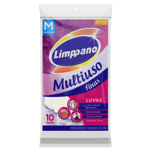 Luva Fina Multiuso Limppano M 10 Unidades