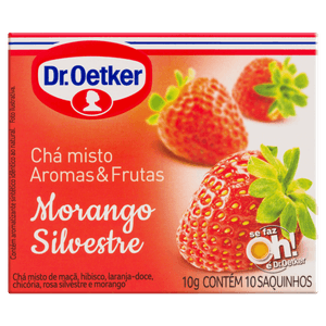 Chá Morango Silvestre Dr. Oetker Aromas & Frutas Caixa 10g 10 Unidades