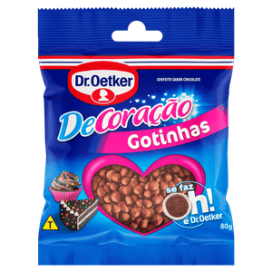 Confeito Gotinhas Chocolate Dr. Oetker DeCoração Pacote 80g