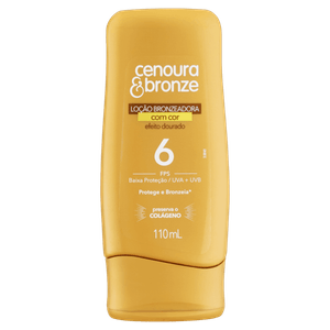 Bronzeador Loção Efeito Dourado FPS 6 Cenoura & Bronze Frasco 110ml