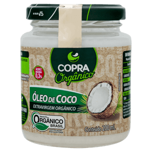 Óleo de Coco Extra Virgem Orgânico Copra Vidro 200ml