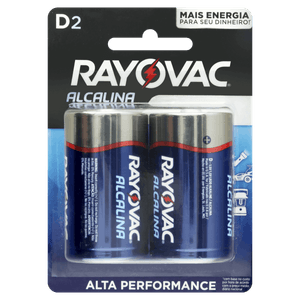 Pilha Alcalina D Rayovac Grande 2 Unidades 1,5V