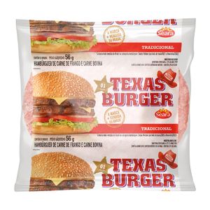 Hambúrguer de Carne de Ave e Bovina Seara Texas Burger Pacote 56g