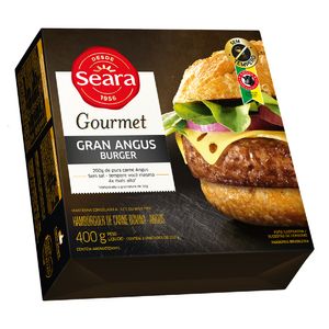 Hambúrguer de Carne Bovina Gran Angus Seara Gourmet Caixa 400g 2 Unidades