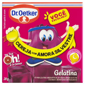 Gelatina Pó Cereja com Amora Silvestre Dr. Oetker Caixa 20g