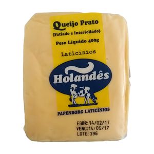 Queijo Prato Fatiado Interfolhado Holandês Pacote 400g