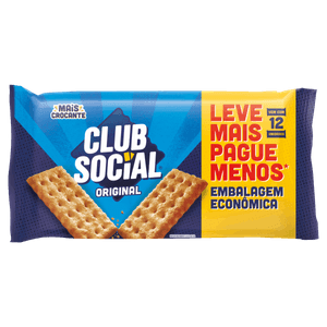 Pack Biscoito Original Club Social Pacote 288g 12 Unidades Embalagem Econômica Leve Mais Pague Menos