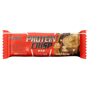 Barra de Proteína Peanut Butter Cobertura Chocolate Integralmedica Protein Crisp Bar Pacote 45g