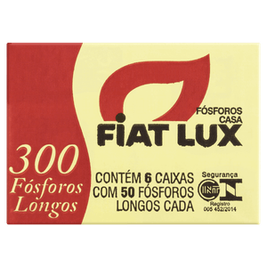 Fósforo de Segurança Longo Fiat Lux 5cm 6 Unidades