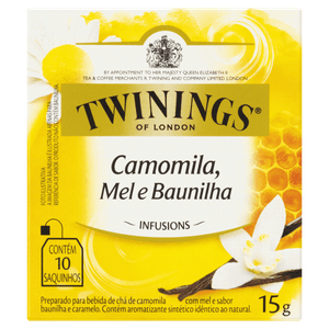 Chá Camomila, Mel e Baunilha Twinings Infusions Caixa 15g 10 Unidades