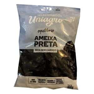 Ameixa Preta Seca sem Caroço Uniagro Pacote 500g