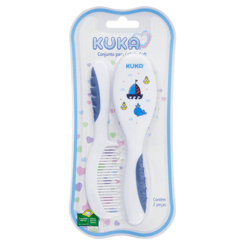 Conjunto-Escova-e-Pente-para-Cabelo-Azul-Soft-Kuka-Baby-2-Unidades