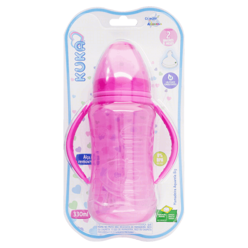 Mamadeira-com-Alca-Rosa-330ml-Kuka-Aquarela-Big-nº-2