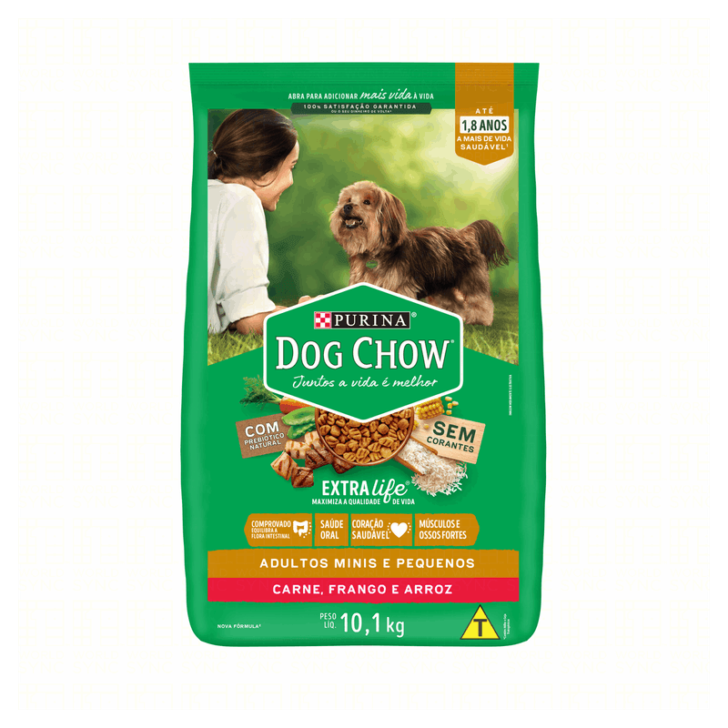 Alimento-para-Caes-Adultos-Racas-Minis-e-Pequenas-Purina-Dog-Chow-Extra-Life-Pacote-101kg