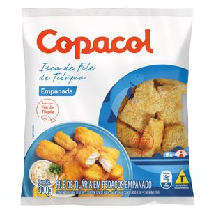 Empanado de Filé de Tilápia em Iscas Congelado Copacol Pacote 300g