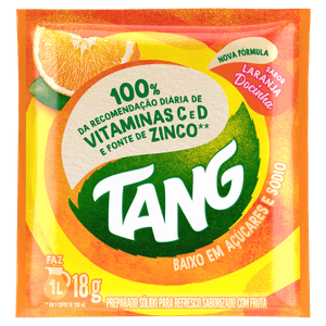 Refresco em Pó Laranja Docinha Tang Pacote 18g