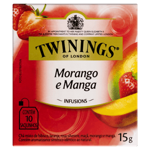 Chá Morango e Manga Twinings Infusions Caixa 15g 10 Unidades