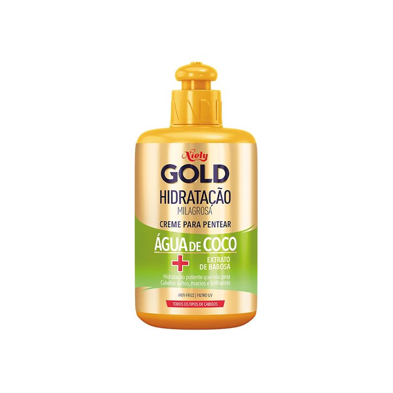 Creme-para-Pentear-Niely-Gold-Hidratacao-Agua-de-Coco-Frasco-280g