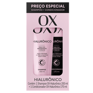 Kit Shampoo 200ml + Condicionador 170ml OX Cosméticos Hialurônico