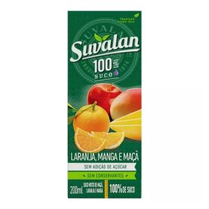 Suco Misto Laranja, Manga e Maçã Suvalan Caixa 200ml