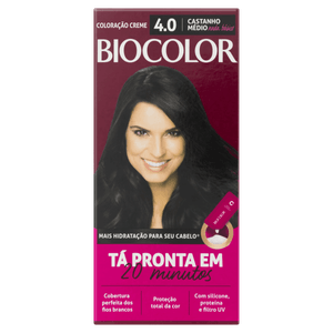 Kit Coloração Creme 4.0 Castanho Malícia Biocolor