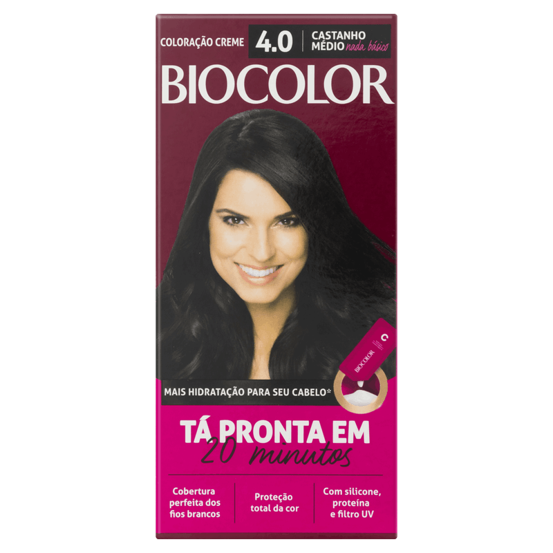 Kit Coloração Creme 4 0 Castanho Malícia Biocolor