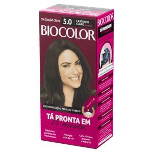 Kit Coloração Creme 5.0 Castanho Claro Luxuoso Biocolor