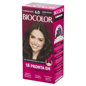 Kit Coloração Creme 6.0 Louro Escuro Clássico Biocolor