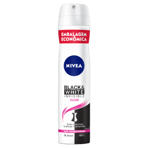 Antitranspirante Aerossol Nivea Invisible for Black & White Clear 200ml Embalagem Econômica