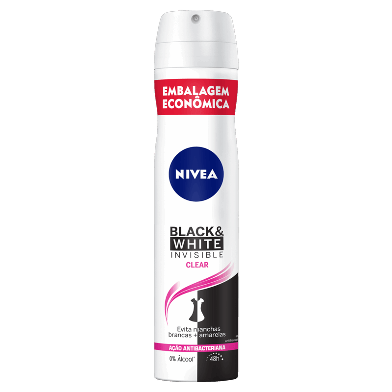 Antitranspirante-Aerossol-Nivea-Invisible-for-Black---White-Clear-200ml-Embalagem-Economica