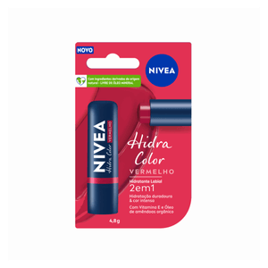 Hidratante Labial Vermelho Nivea Hidra Color Blister 4,8g