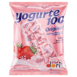 Bala Iogurte de Morango Original Yogurte 100 Pacote 600g