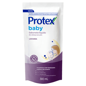 Sabonete Líquido da Cabeça aos Pés Lavanda Protex Baby Sachê 380ml Refil