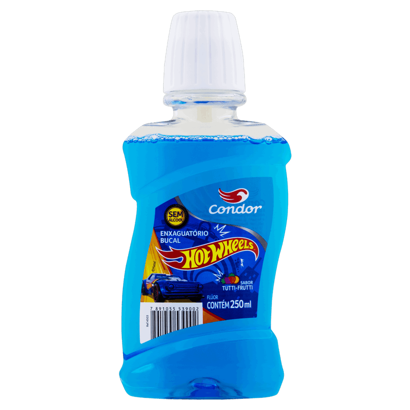 Enxaguante-Bucal-Infantil-Zero-Alcool-Tutti-Frutti-Hot-Wheels-Condor-Frasco-250ml