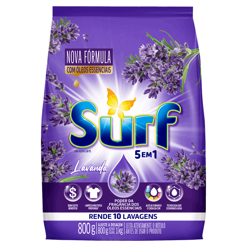 Lava-Roupas-Po-Lavanda-Surf-Pacote-800g