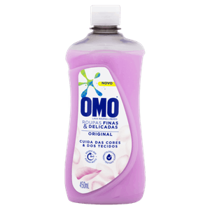 Lava-Roupas Líquido Roupas Finas e Delicadas Original Omo Frasco 450ml