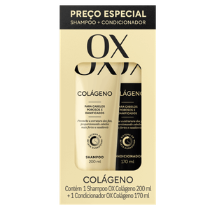 Kit Shampoo 200ml + Condicionador 170ml OX Cosméticos Colágeno