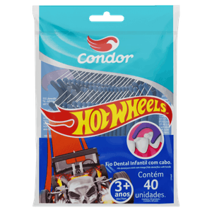 Fio Dental Infantil com Cabo Hot Wheels Condor 40 Unidades