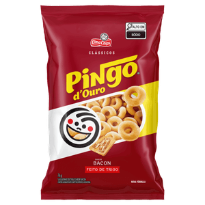 Salgadinho de Trigo Bacon Elma Chips Pingo d'Ouro Clássicos Pacote 76g