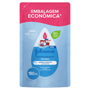 Shampoo Johnson's Kids Cheirinho Prolongado Sachê 180ml Embalagem Econômica