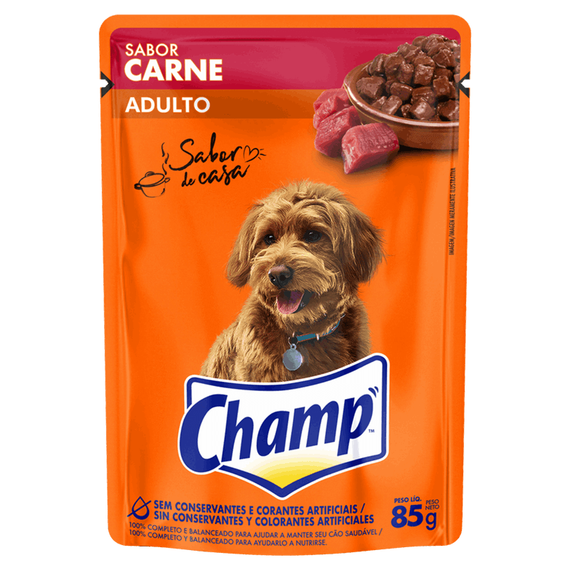 Alimento-para-Caes-Adultos-Carne-Champ-Sabor-de-Casa-Sache-85g