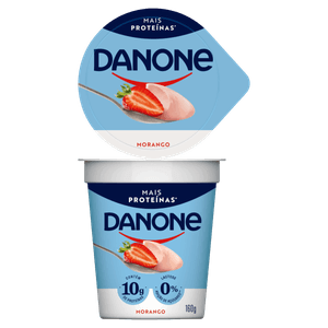 Iogurte Semidesnatado Morango Zero Lactose Danone Copo 160g