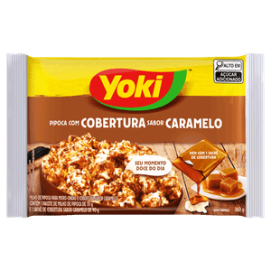 Pipoca para Micro-Ondas Cobertura Caramelo Yoki Pacote 160g